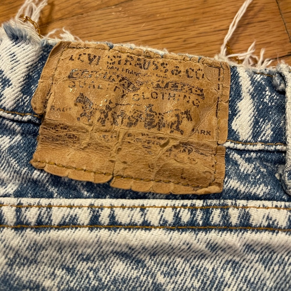 80-90s Vintage Orange Tab Acid Wash Levi’s 575 100% Cotton Jeans - Picture 6 of 14